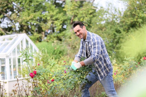 Residential garden flower bed creation in Staines for a low-maintenance border