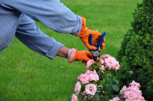 Staines garden landscaping with hard and soft features